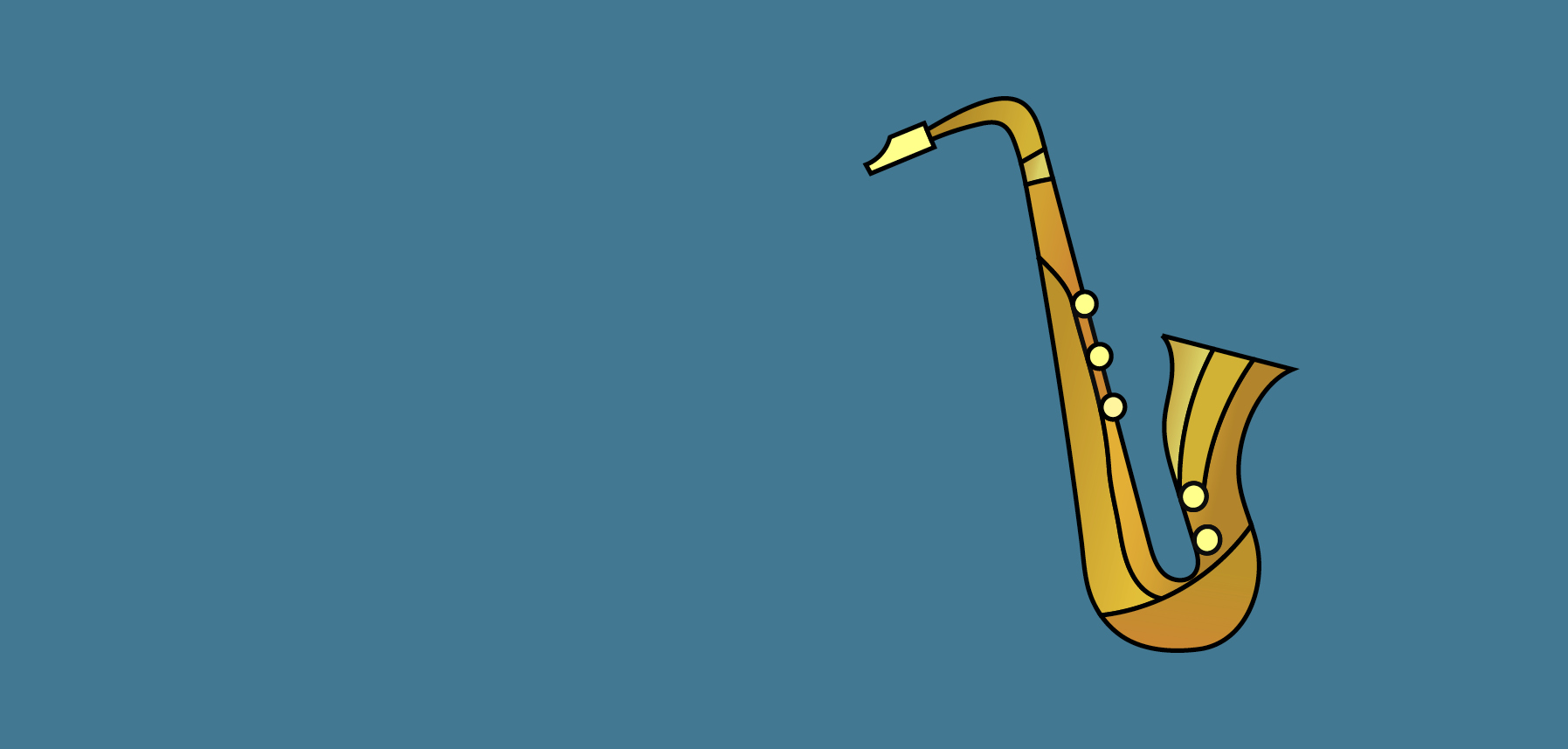 Stylized illustration of a saxophone