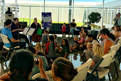 Attendees of the Seedling Symphony Program at the airport.